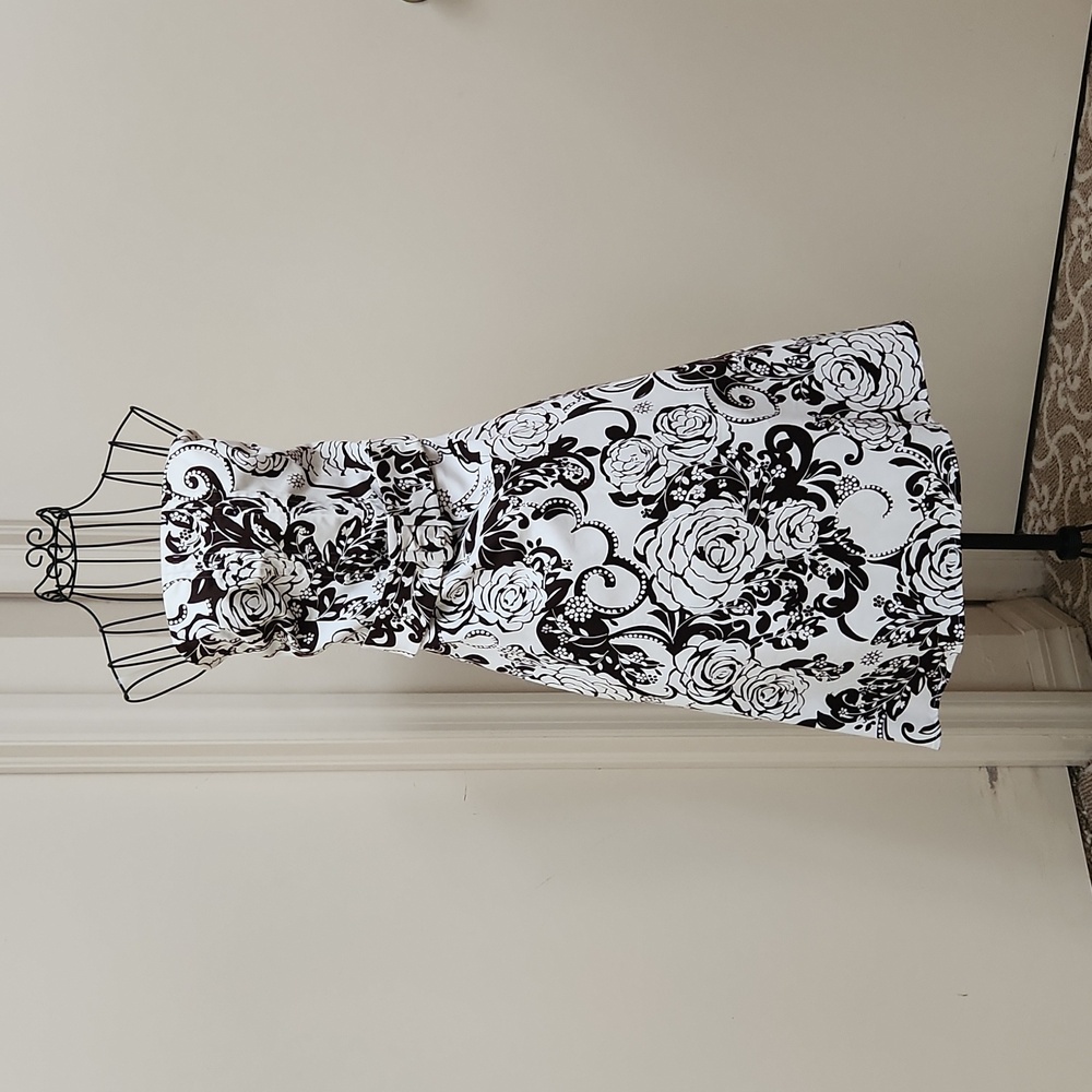 Strapless dress - floral print-medium
